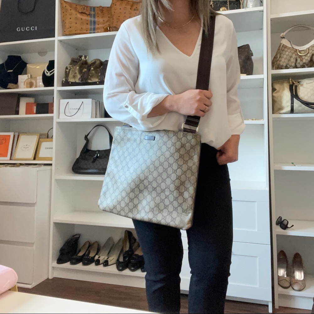 Authentic Gucci GG brown crossbody bag